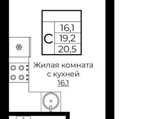 Продается квартира студия, 20.5 м2, Краснодар, Античная улица, 3, ЖК Европа-Сити