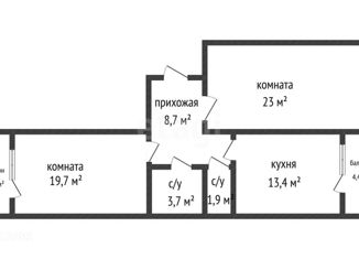 2-комнатная квартира на продажу, 77.7 м2, Краснодар, улица имени В.Н. Мачуги, 166Ак2, ЖК Сказка Град