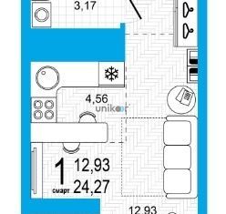 Продается однокомнатная квартира, 24.3 м2, Уфа, Кустарёвская набережная, 19