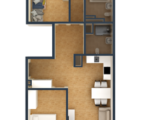 Продается трехкомнатная квартира, 83.98 м2, Екатеринбург, Донбасская улица, 19, ЖК Белая Башня