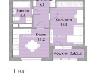 Продам однокомнатную квартиру, 38.2 м2, Хабаровск, улица Демьяна Бедного, 10А
