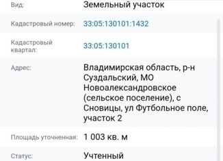 Продается земельный участок, 10 сот., село Сновицы, улица Футбольное Поле