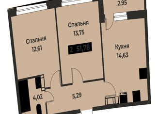 Продается 2-комнатная квартира, 51.78 м2, Мурино, проспект Авиаторов Балтики, 29к2, ЖК Авиатор