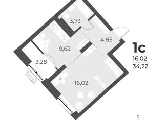 Продается квартира студия, 34.2 м2, Новосибирск, улица Лобачевского, 53/2, метро Сибирская