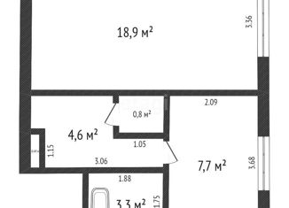 Продается 1-комнатная квартира, 35.3 м2, Кабардино-Балкариия, улица Гагарина, 26