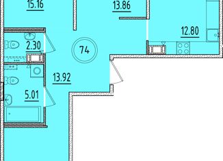 Продается 3-ком. квартира, 78.08 м2, посёлок Шушары, Образцовая улица, 6к3, ЖК Образцовый Квартал 8