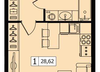 Продаю однокомнатную квартиру, 28.62 м2, Москва, улица Зорге, 9, ЖК Зорге 9