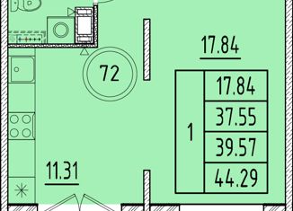 Продам 1-ком. квартиру, 37.55 м2, посёлок Шушары, Образцовая улица, 6к3