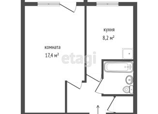 Продам 1-ком. квартиру, 34.1 м2, Арамиль, Новая улица, 1Б