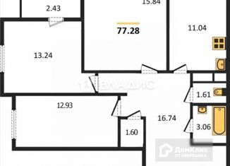 Продаю 3-ком. квартиру, 78 м2, Владимир, улица Нижняя Дуброва, 11А, ЖК Орбита