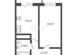 Продаю 1-комнатную квартиру, 34.2 м2, Краснодар, Уральская улица, 71, ЖК Галактика