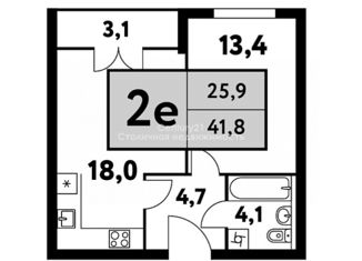 2-комнатная квартира на продажу, 41.8 м2, Москва, Фестивальная улица, 15к24/3, район Левобережный