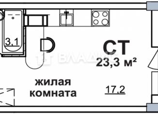 Продаю квартиру студию, 23.3 м2, Нижний Новгород, ЖК Подкова на Родионова, улица Родионова, 202/2