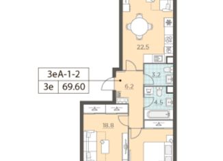 Продается 2-комнатная квартира, 69.3 м2, Москва, метро Водный стадион, Пулковская улица, 2