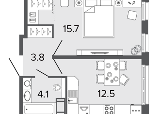 Продаю 1-ком. квартиру, 36.1 м2, Санкт-Петербург, Глухарская улица, 26, Глухарская улица