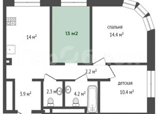 Продам трехкомнатную квартиру, 65.4 м2, Москва, Дмитровский проезд, 1, ЖК Д1