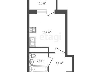 Продам квартиру студию, 21 м2, Тюмень, Тальниковая улица, 5, ЖК Дебют