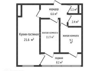 Продажа двухкомнатной квартиры, 52.5 м2, Краснодар, Российская улица, 276