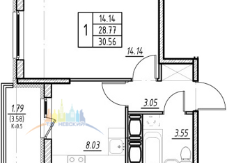 Продается однокомнатная квартира, 30.56 м2, Санкт-Петербург, Плесецкая улица, 10, ЖК Полис на Комендантском