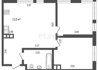 Продается двухкомнатная квартира, 51.2 м2, Тюмень, Харьковская улица, 74, ЖК Сердце Сибири