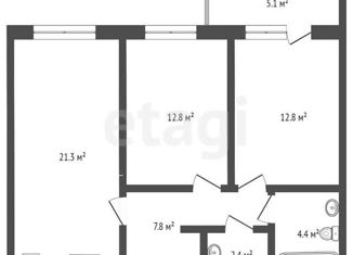 Продаю 3-ком. квартиру, 61.6 м2, Тюмень, улица Фармана Салманова, 16, ЖК Интеллект Квартал