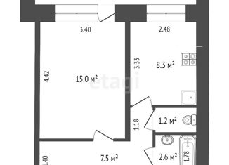 Продаю однокомнатную квартиру, 38.2 м2, Самарская область, проспект Карла Маркса, 33