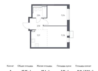 Продаю 2-ком. квартиру, 37.35 м2, село Остафьево, жилой комплекс Остафьево, к15