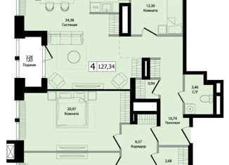 Продажа 4-комнатной квартиры, 127.3 м2, Москва, проспект Андропова, 1, район Нагатинский Затон