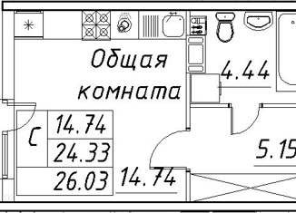 Продается квартира студия, 26.03 м2, Санкт-Петербург, ЖК Модум, проспект Авиаконструкторов, 54