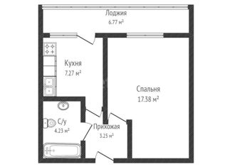 Продажа однокомнатной квартиры, 32.1 м2, Краснодар, Ставропольская улица, 215/2, микрорайон Черемушки