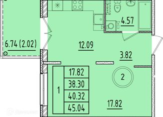 Продаю 1-комнатную квартиру, 38.3 м2, Санкт-Петербург, Образцовая улица, 6к3