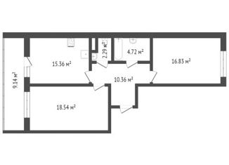 Продажа двухкомнатной квартиры, 66.5 м2, Санкт-Петербург, улица Александра Матросова, 3, ЖК Притяжение