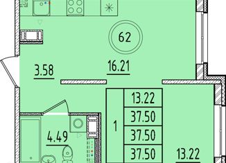 Продажа однокомнатной квартиры, 37.5 м2, Санкт-Петербург, Образцовая улица, 6к1