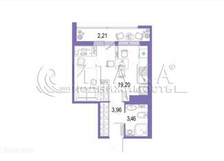 Продам 1-комнатную квартиру, 26.62 м2, Кудрово, Европейский проспект, 22, ЖК Европейский парк