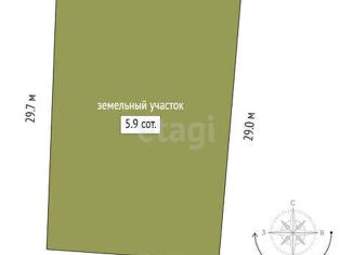 Земельный участок на продажу, 5.9 сот., СНТ Водник, Смородиновая улица