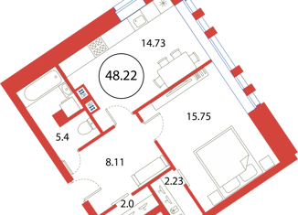 Продается однокомнатная квартира, 48.22 м2, Санкт-Петербург, Плесецкая улица, 2, ЖК Ариосто