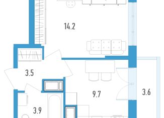 Продаю 1-комнатную квартиру, 33.1 м2, Санкт-Петербург, улица Вадима Шефнера, 4, ЖК Магеллан