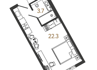 Продаю квартиру студию, 26 м2, Санкт-Петербург, Московский проспект, 103