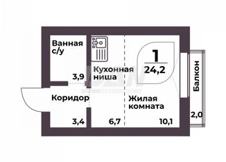 Продается квартира студия, 24.2 м2, посёлок Терема, улица Ломоносова, 22
