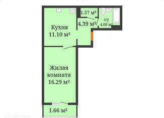 Однокомнатная квартира на продажу, 39 м2, Воронеж, Ростовская улица, 67