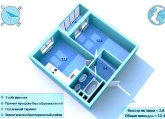 Однокомнатная квартира на продажу, 31 м2, Санкт-Петербург, Планерная улица, 87к1, ЖК Форест Аквилон