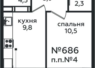 Продажа 1-ком. квартиры, 31 м2, деревня Столбово, жилой комплекс Эко Бунино, к5