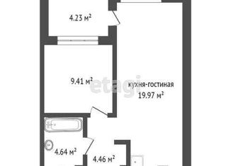 1-ком. квартира на продажу, 38.48 м2, Тюмень, ЖК ДОК, Краснооктябрьская улица, 6