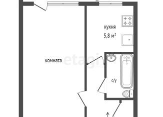 Продается 1-комнатная квартира, 32 м2, Екатеринбург, улица Баумана, 42, улица Баумана
