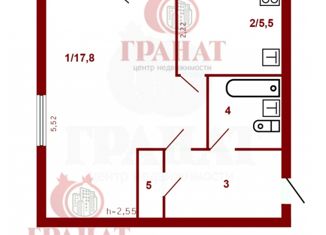1-комнатная квартира на продажу, 30.1 м2, Асбест, улица Победы, 2