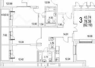 3-ком. квартира на продажу, 82.19 м2, Москва, 6-я Радиальная улица, 7/6к3, станция Покровское