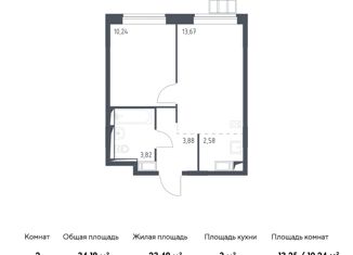 2-комнатная квартира на продажу, 34.19 м2, поселение Рязановское, Рязановское шоссе, 31к2