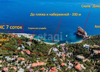Продажа участка, 7.2 сот., посёлок городского типа Симеиз