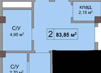 Продается двухкомнатная квартира, 83.85 м2, Нальчик, улица Идарова, 178, район Стрелка
