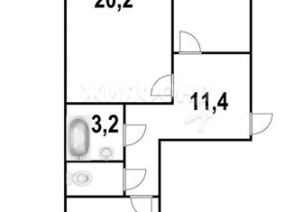 Продам 2-комнатную квартиру, 69.4 м2, Новосибирск, улица Дмитрия Шмонина, 10/2, ЖК Матрёшкин Двор